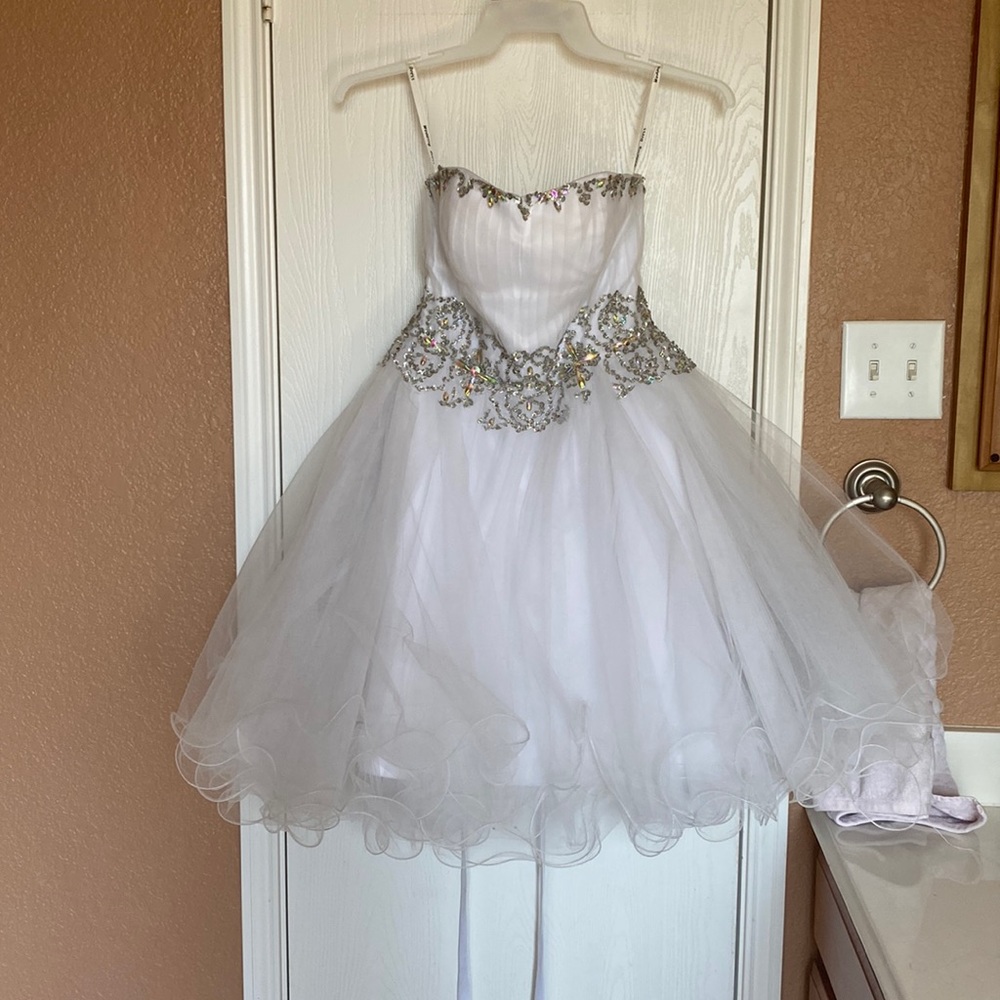 Designer runway piece! Bejeweled tool plated corset with Tool w/ wire edge skirt